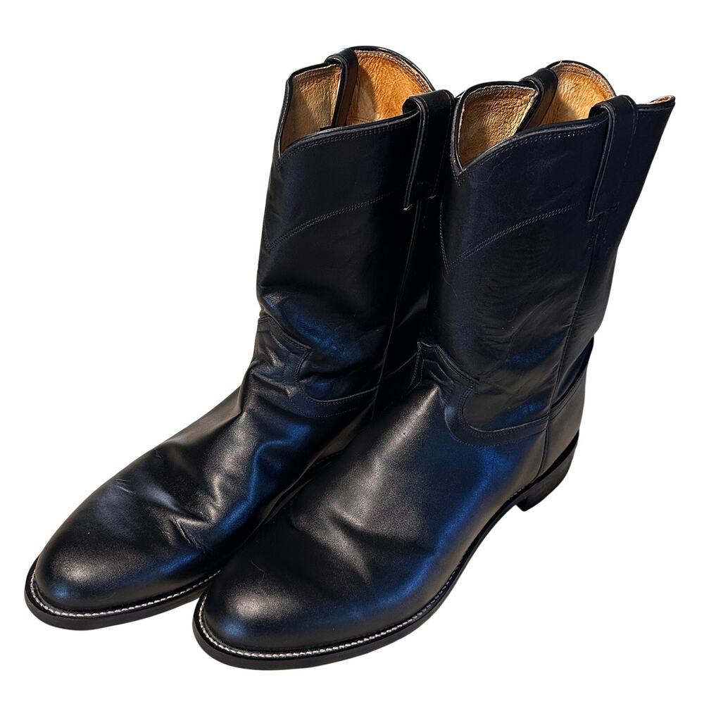 Justin Black Leather Western Boot Men's Size 13 D